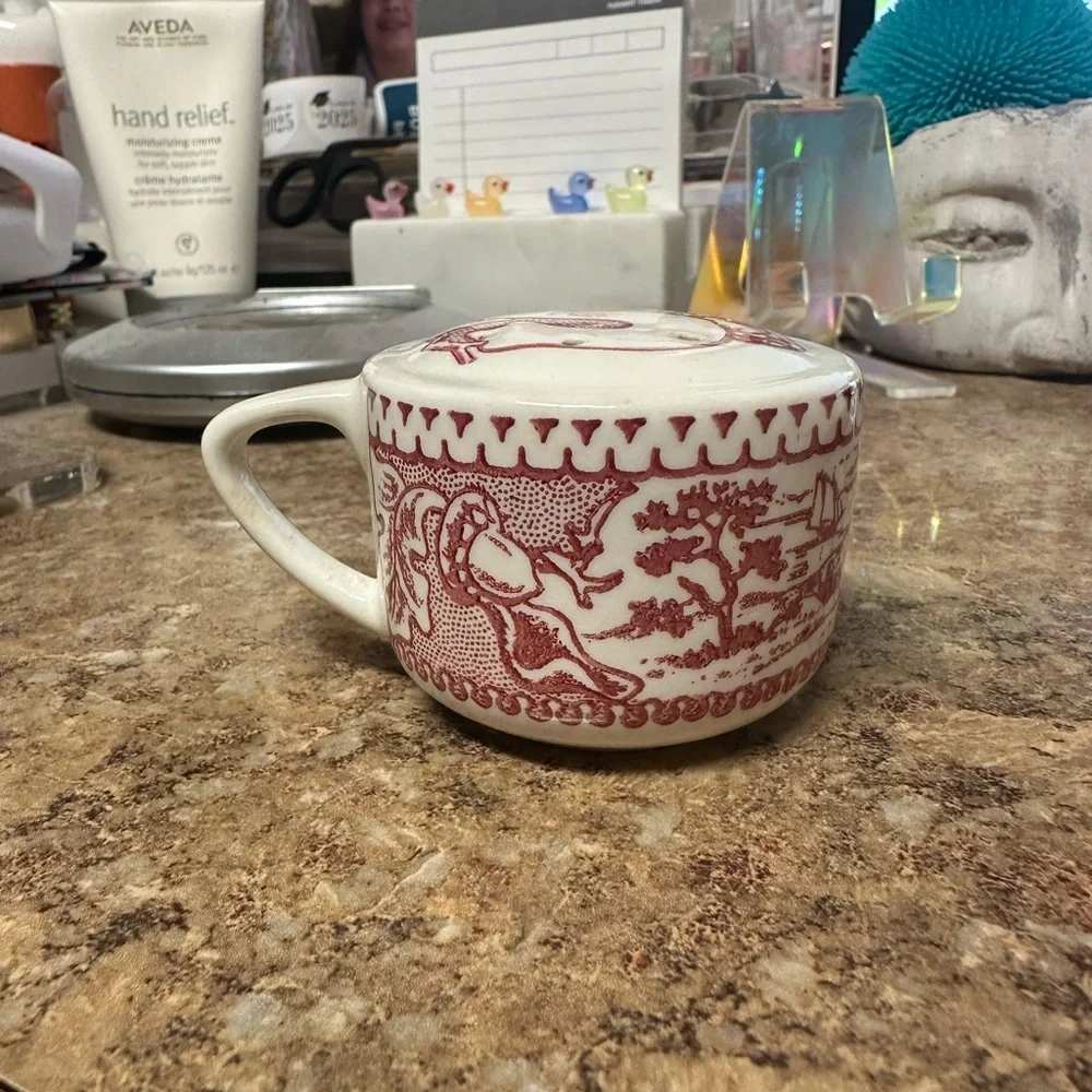 Royal China Memory Lane Ironstone Transferware Tiny Tea Cup Salt Shaker
